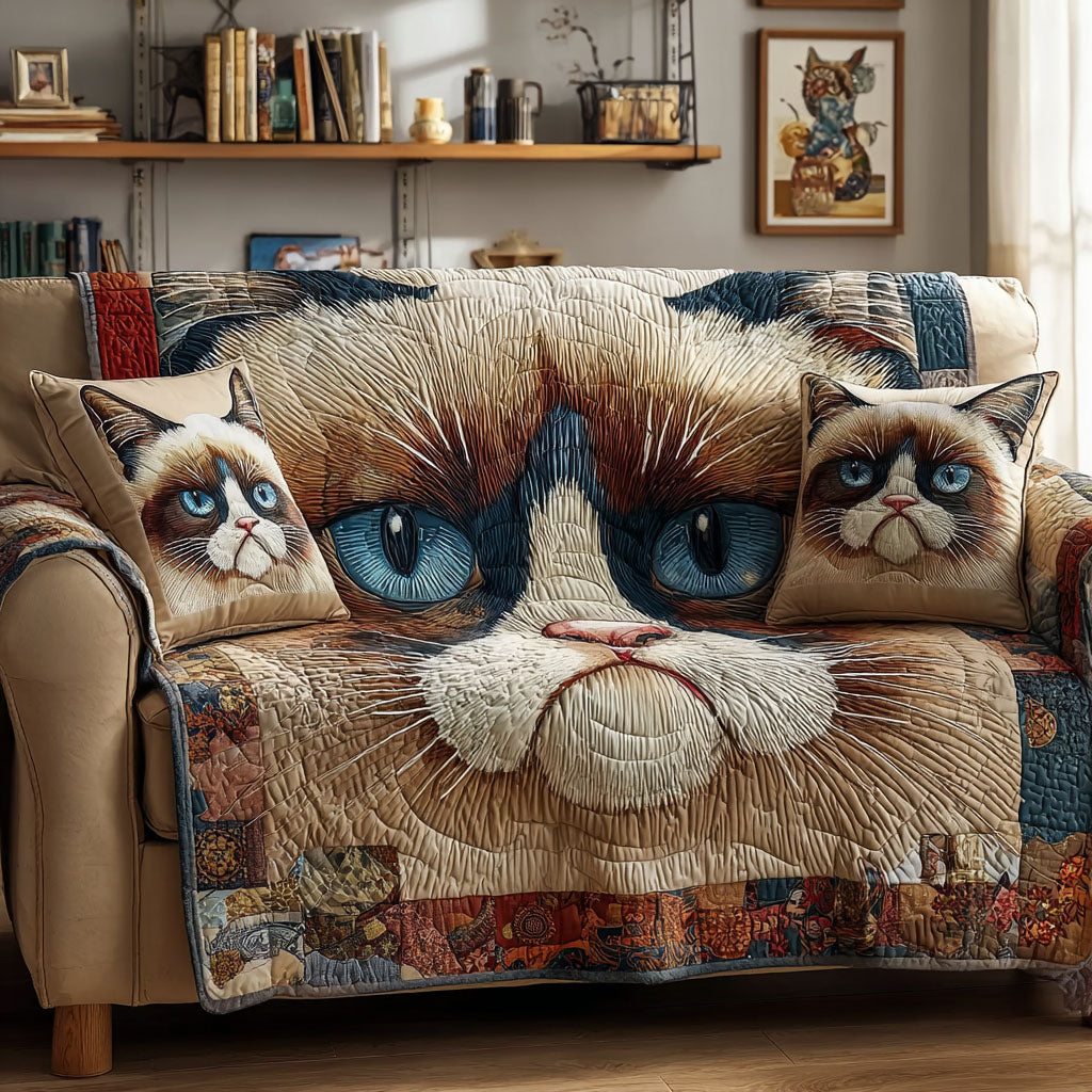 Lazy Cat Quilted Sofa Cover NCU0DK11740