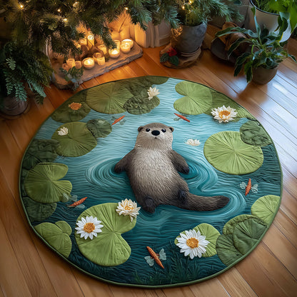Lazy Otter Lagoon Quilted Round Mat NCU0TH3877