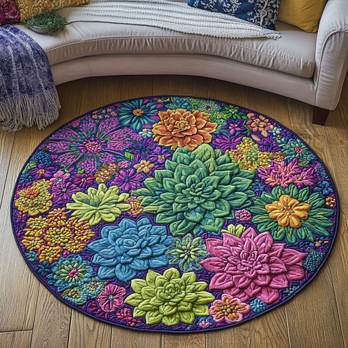 Leaf Bliss Quilted Round Mat NCU0DK5853