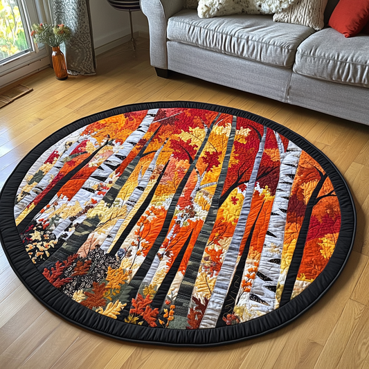 Leaf Dance Quilted Round Mat NCU0DK9504