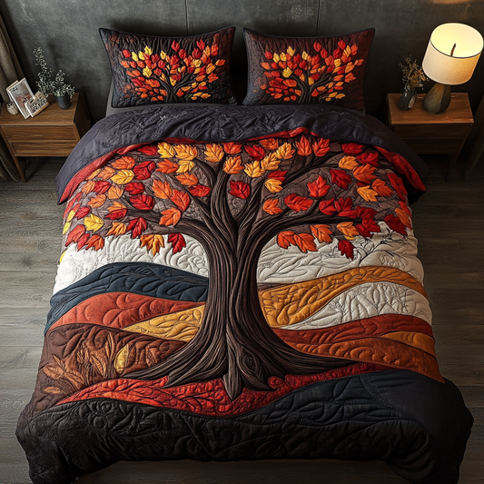 Leaf Harmony 3-Piece Quilted Bedding Set NCU0DK9673