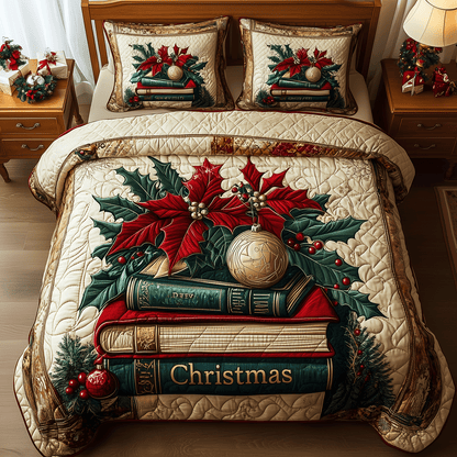 Leafy Literary 3-Piece Quilted Bedding Set NCU0TH2303