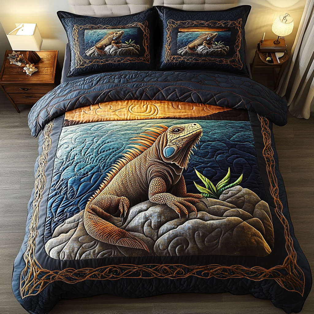 Leafy Tail 3-Piece Quilted Bedding Set NCU0DK4680