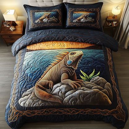 Leafy Tail 3-Piece Quilted Bedding Set NCU0DK4680