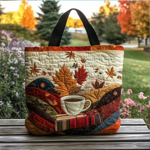 Leaves Between Lines Quilted Tote Bag NCU0PT8293