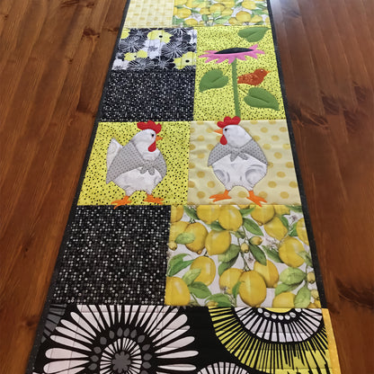 Lemon Chickens Quilted Table Runner NCU0TH527