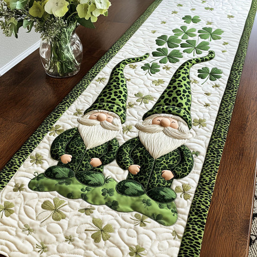 Leopard Gnome Duo Quilted Table Runner NCU0NT3247