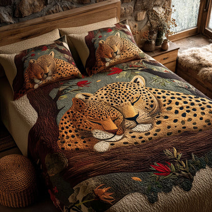 Leopard Romance 3-Piece Quilted Bedding Set NCU0PT11037