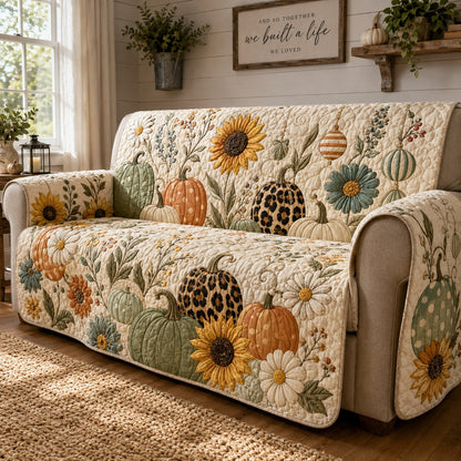 Leopard Sunflowers Quilted Sofa Cover NCU0VL3793