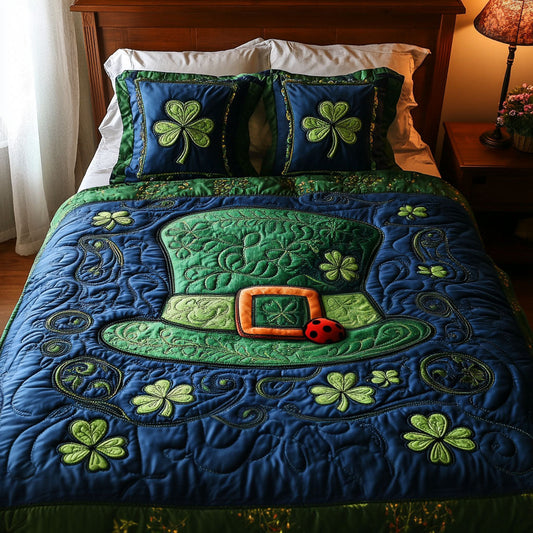 Leprechaun Clover Dreams 3-Piece Quilted Bedding Set NCU0NT2871