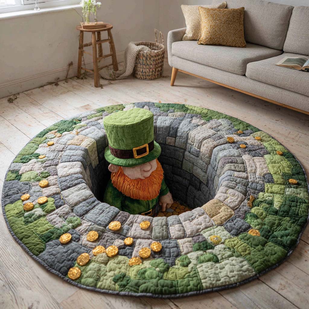 Leprechaun Lair Quilted Round Mat NCU0HH1797