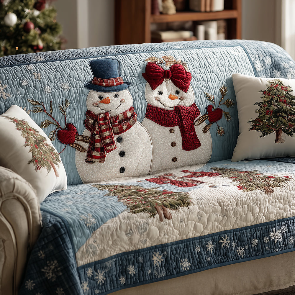 Let It Snowman Love Quilted Sofa Cover NCU0TH3799
