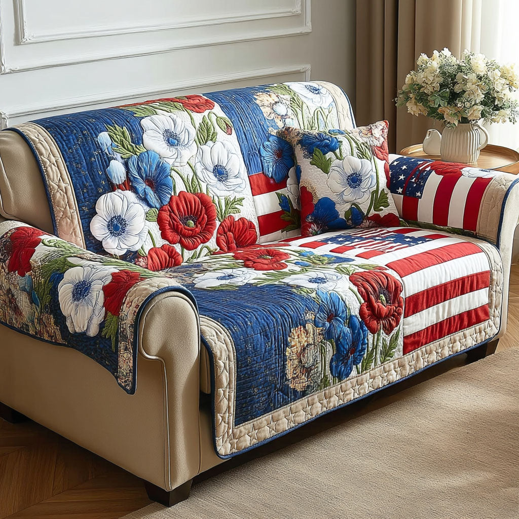 Liberty Bloom Quilted Sofa Cover NCU0TD2248
