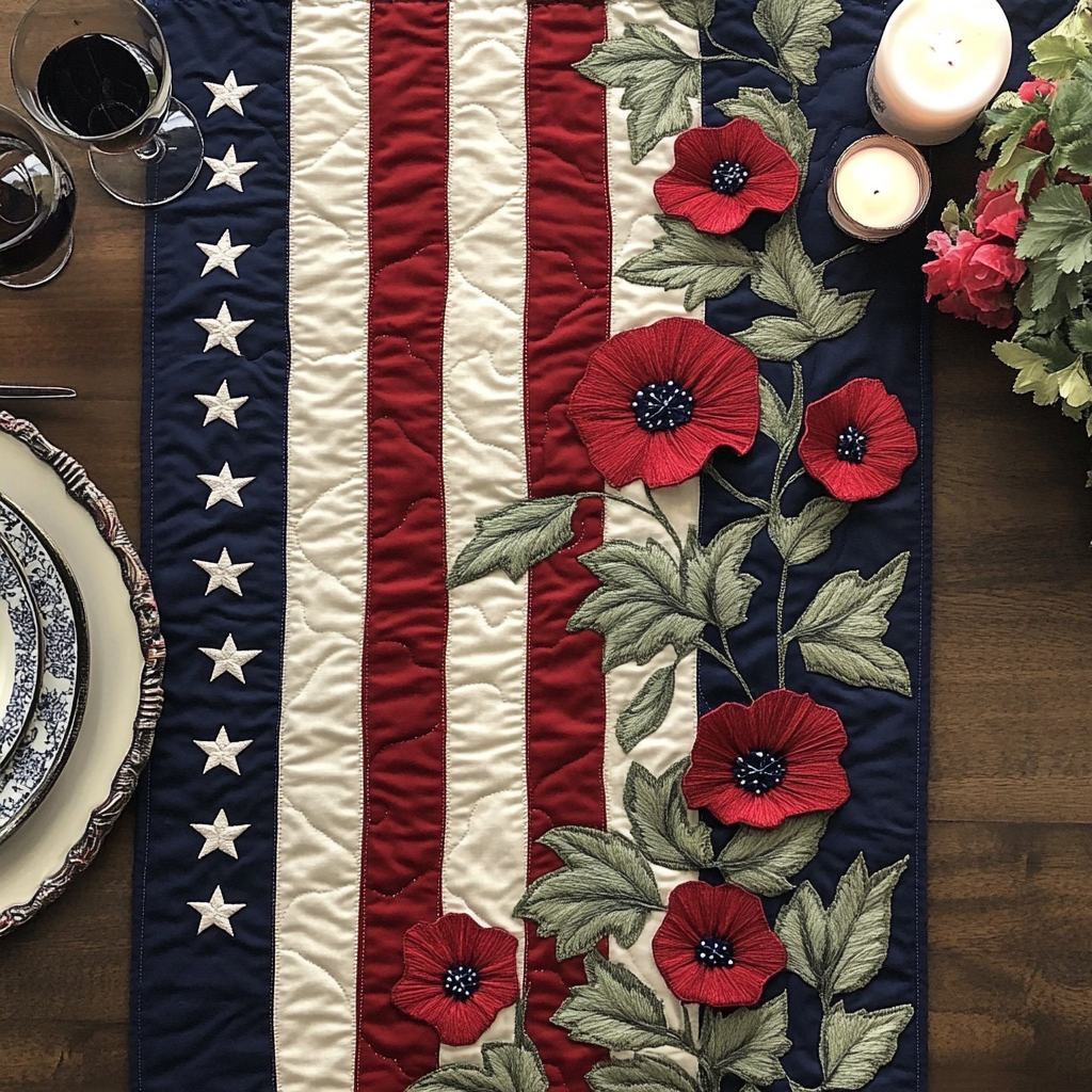 Liberty Bloom Quilted Table Runner NCU0VH5918