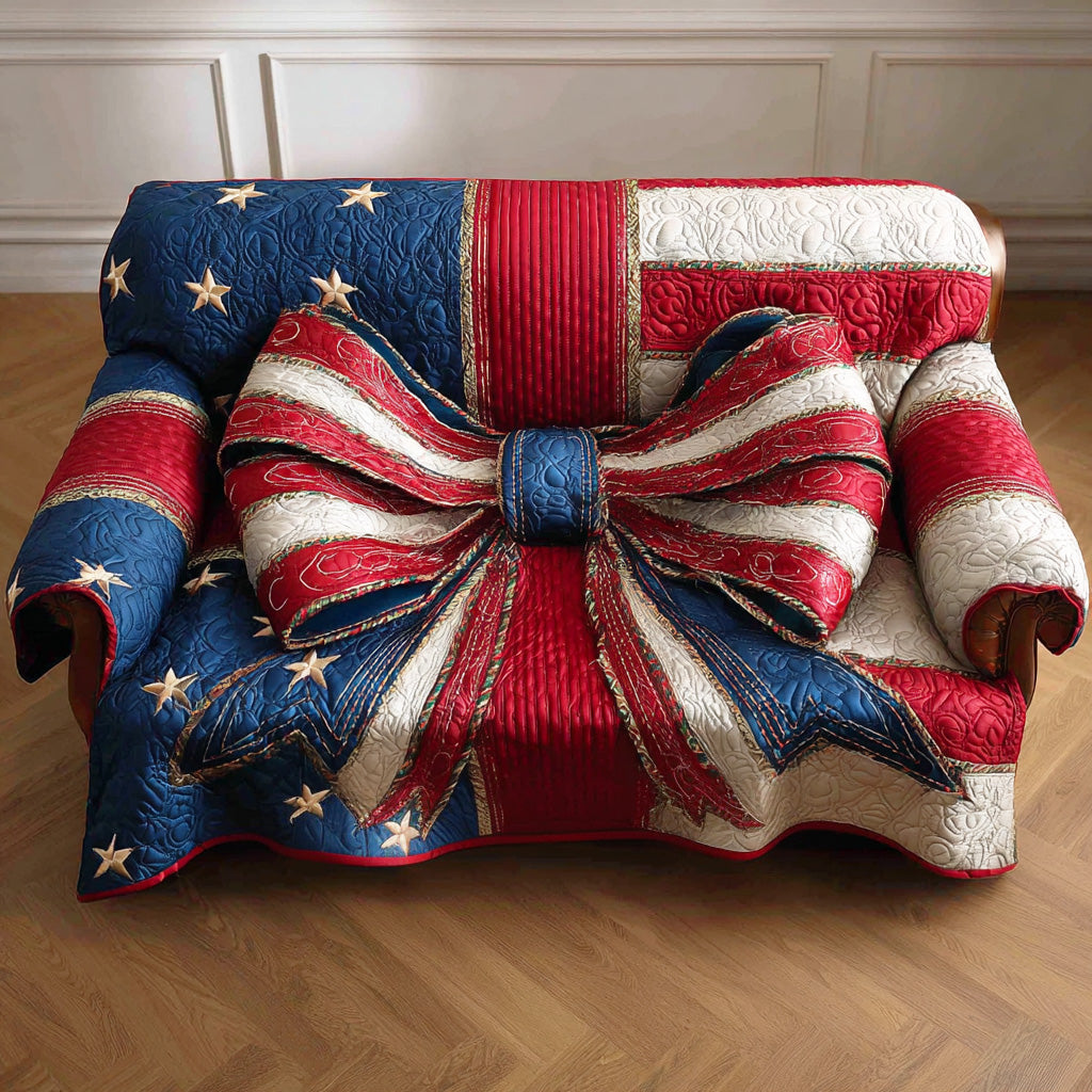 Liberty Bow Quilted Sofa Cover NCU0TD1312