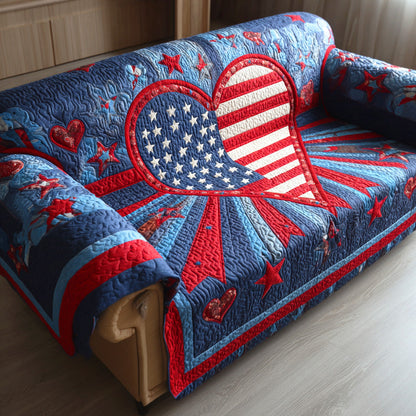 Liberty Heart Quilted Sofa Cover NCU0TD1310