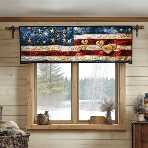Liberty Hearts and Stars Quilted Valance NCU0DV3932