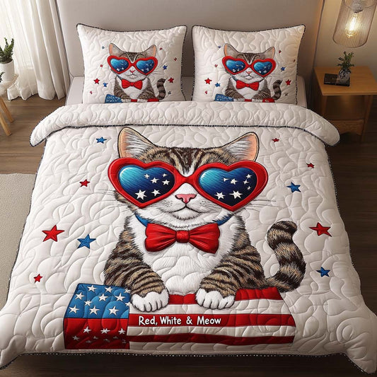 Liberty Kitty 3-Piece Quilted Bedding Set NCU0NT8164