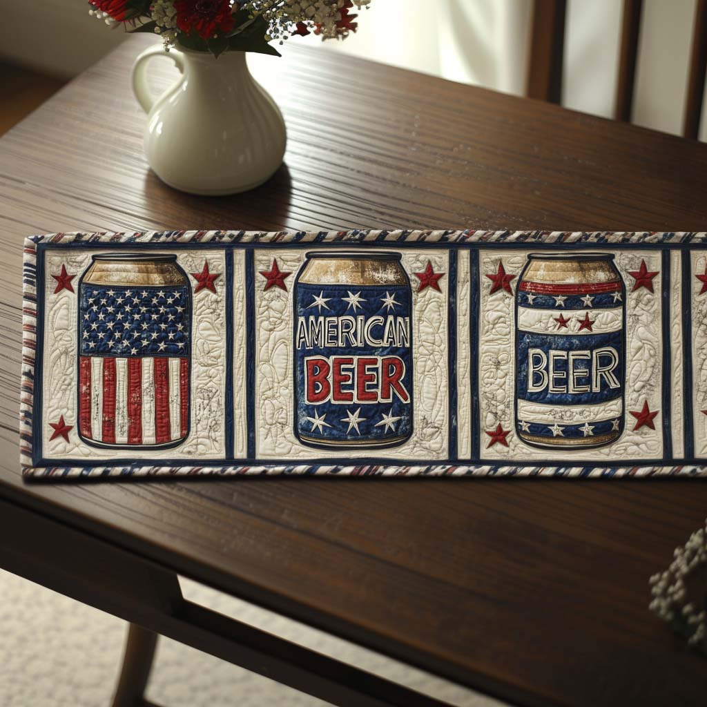 Liberty Lager Cans Quilted Table Runner NCU0NT8206