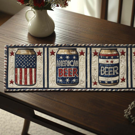 Liberty Lager Cans Quilted Table Runner NCU0NT8206