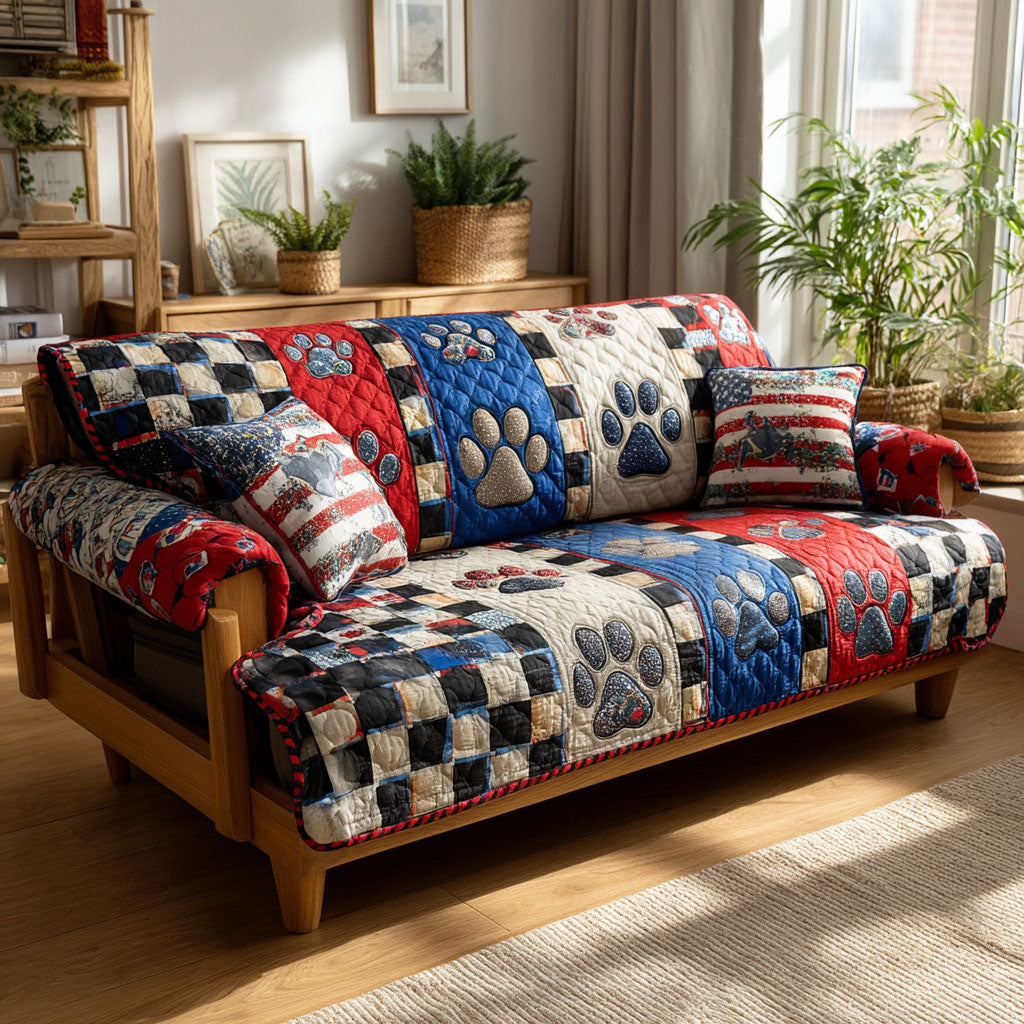 Liberty Paws Quilted Sofa Cover NCU0TD2331