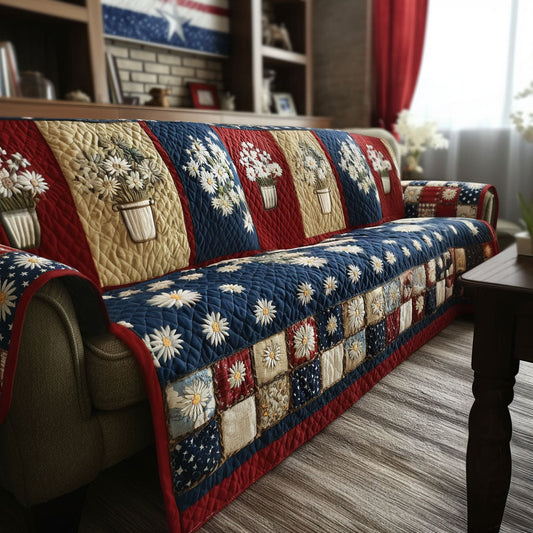 Liberty Petalwork Quilted Sofa Cover NCU0PT11329