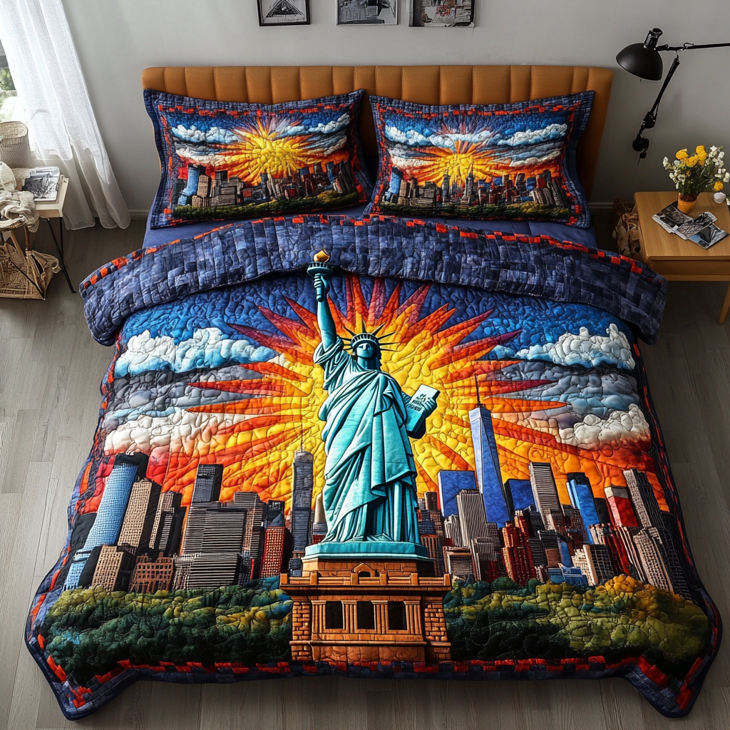 Liberty Pride 3-Piece Quilted Bedding Set NCU0DK7907