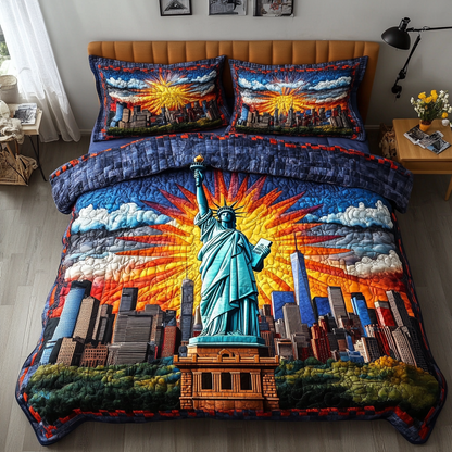 Liberty Pride 3-Piece Quilted Bedding Set NCU0DK7907