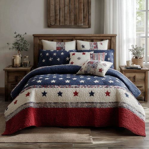 Liberty Star 3-Piece Quilted Bedding Set NCU0NT11743