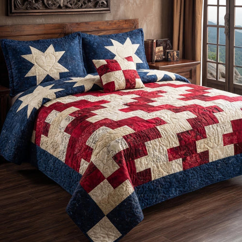 Liberty Stars 3-Piece Quilted Bedding Set NCU0DV9412