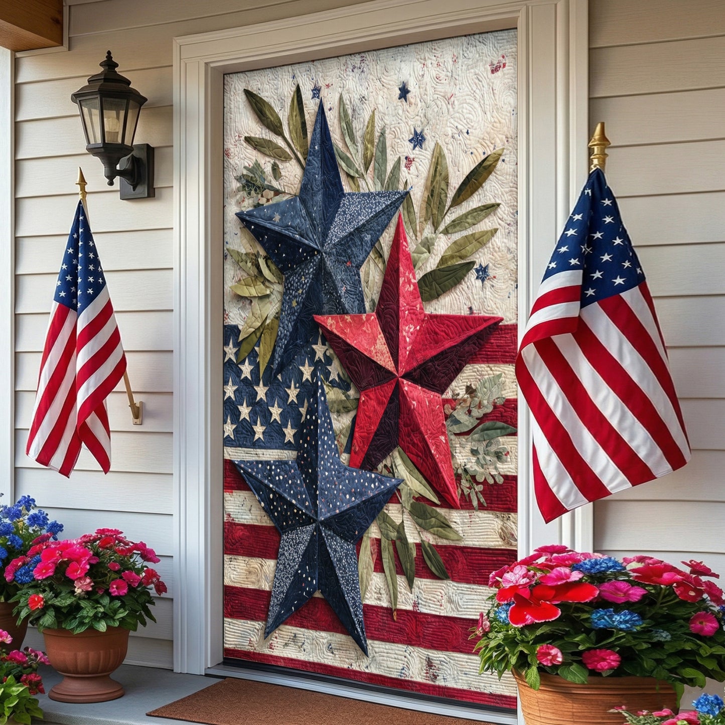 Liberty Stars Quilted Door Cover NCU0NT12680