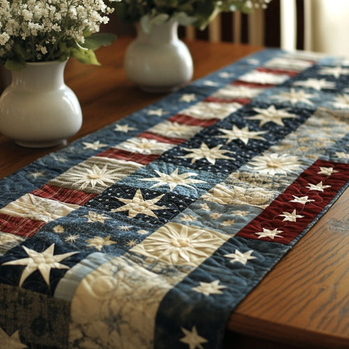 Liberty Stars and Stripes Quilted Table Runner NCU0PT7686