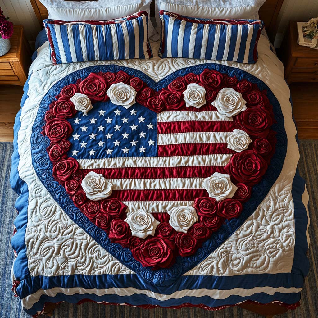 Liberty in Bloom 3-Piece Quilted Bedding Set NCU0NT7519