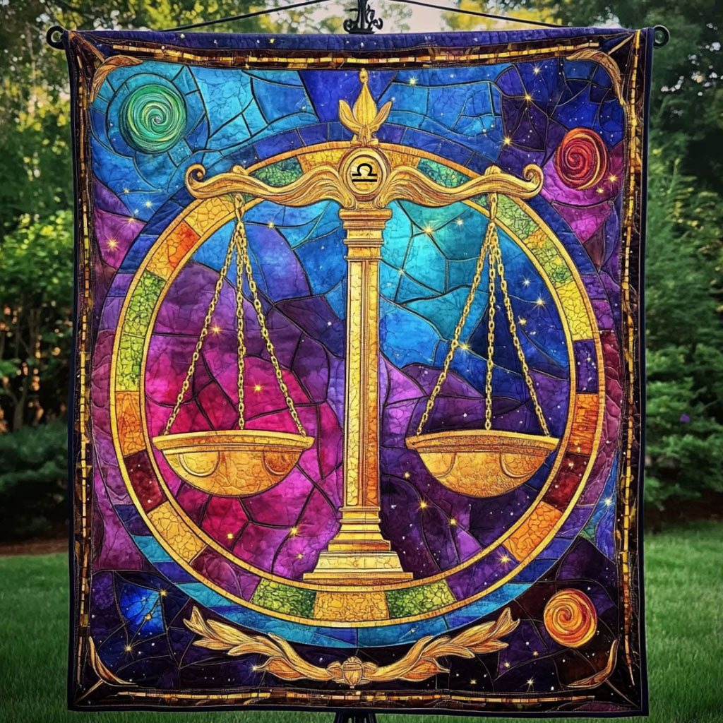 Libra Cosmic Circle Quilted Blanket NCU0NT5827