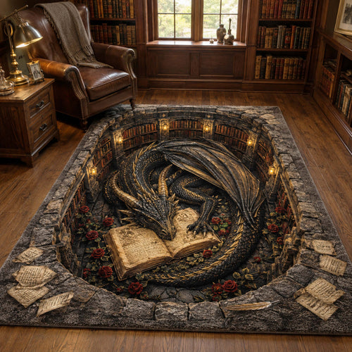 Library Dragon Area Rug NCU0TD3128