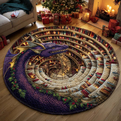 Library Dragon Quilted Round Mat NCU0NT11233