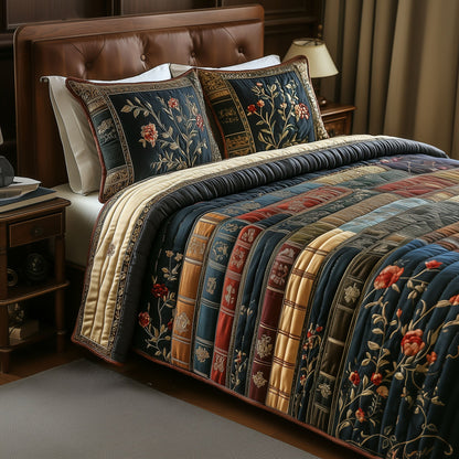 Library Dreams 3-Piece Quilted Bedding Set NCU0PT5911