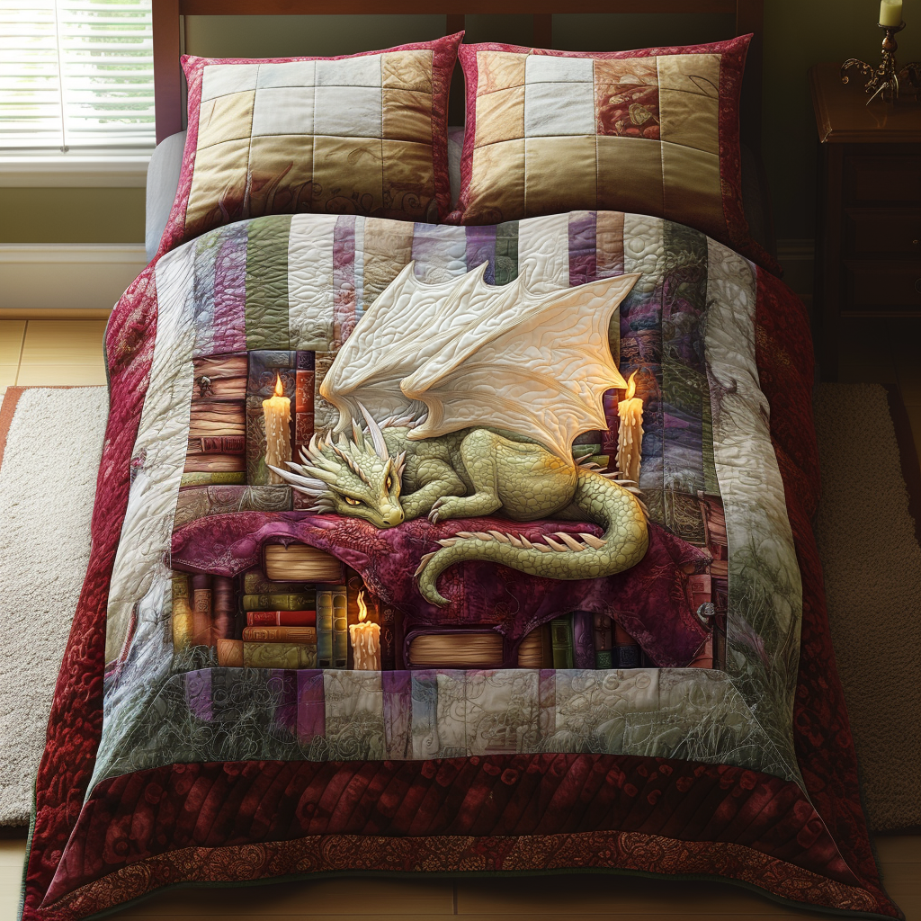 Library Guard 3-Piece Quilted Bedding Set NCU0DV2453