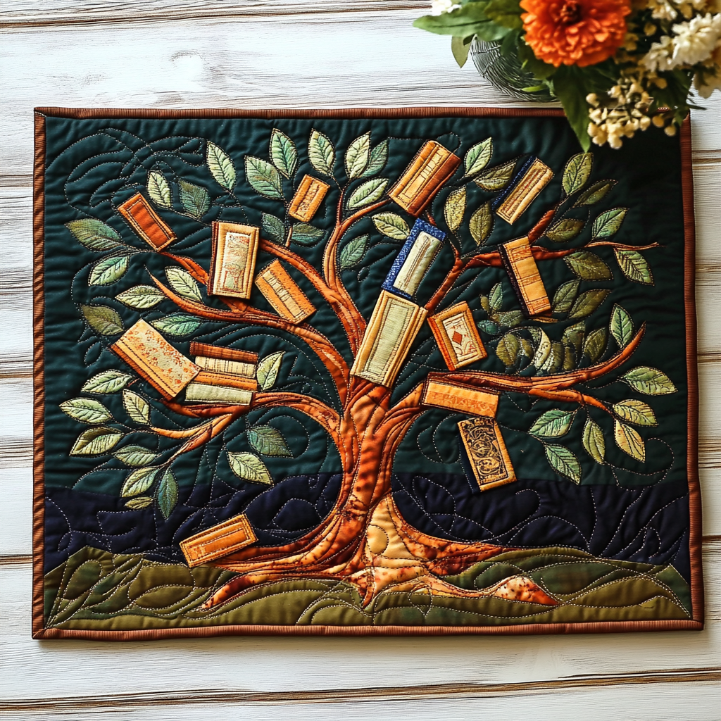 Library Tree Quilted Placemat NCU0DV1234