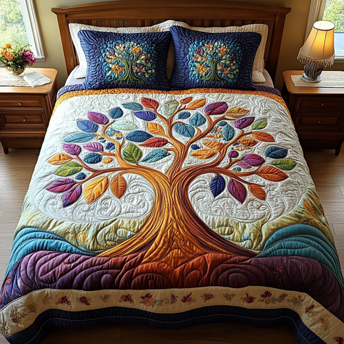 Tree of Life 3-Piece Quilted Bedding Set NCU0VT178