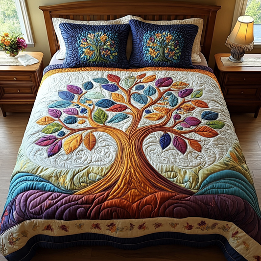 Tree of Life 3-Piece Quilted Bedding Set NCU0VT178
