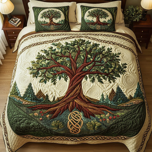 Life Circle 3-Piece Quilted Bedding Set NCU0VH962