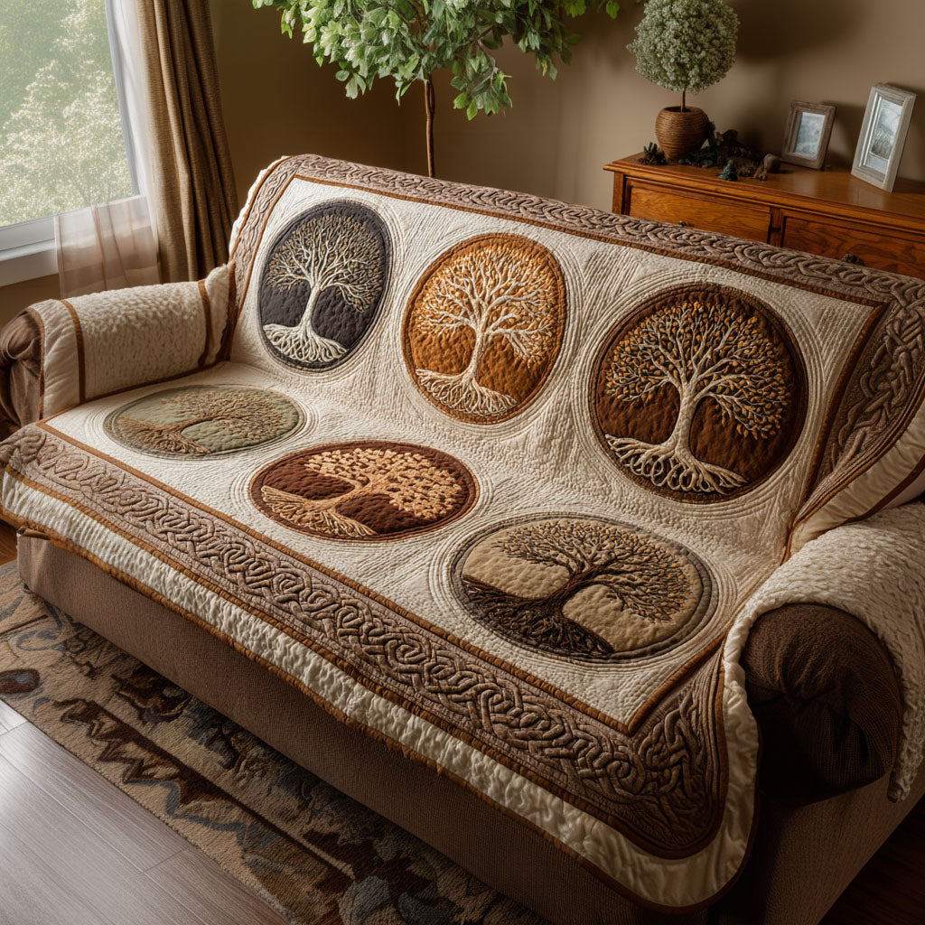 Tree Of Life Quilted Sofa Cover NCU0VT364