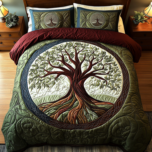 Life Roots 3-Piece Quilted Bedding Set NCU0DK7709