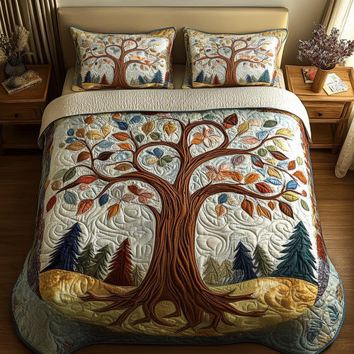 Life Roots 3-Piece Quilted Bedding Set NCU0DV9087
