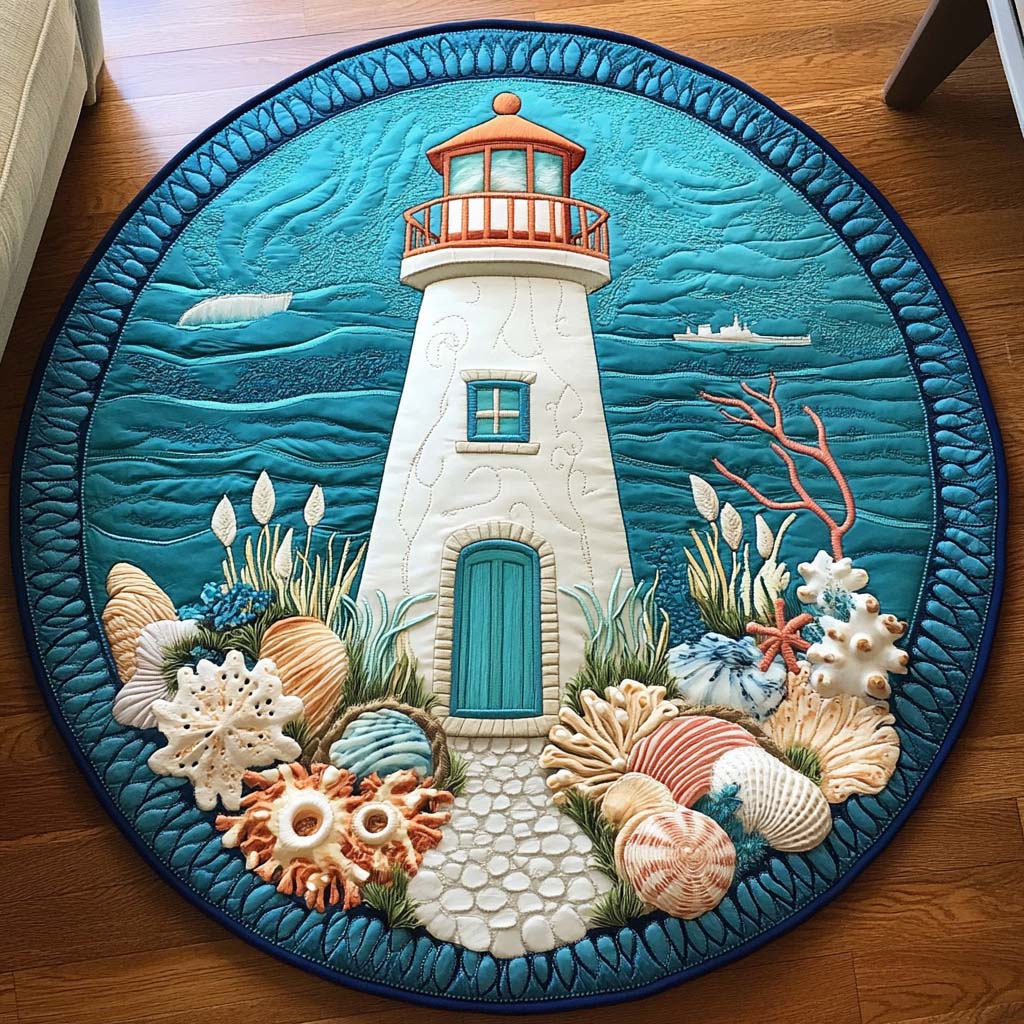 Light and Mist Quilted Round Mat NCU0NT7458