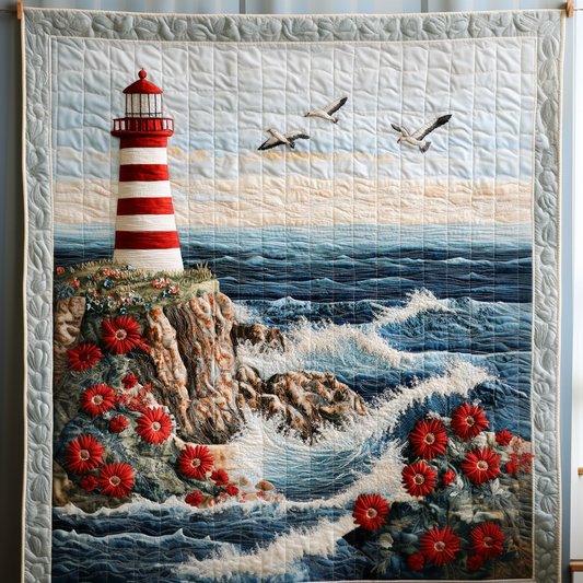 Lighthouse Bloom Quilted Blanket NCU0VH4559