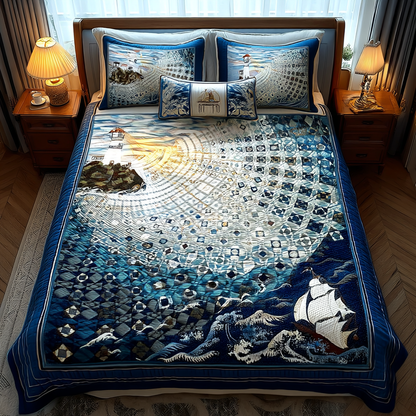 Lighthouse Dawn 3-Piece Quilted Bedding Set NCU0DK8269
