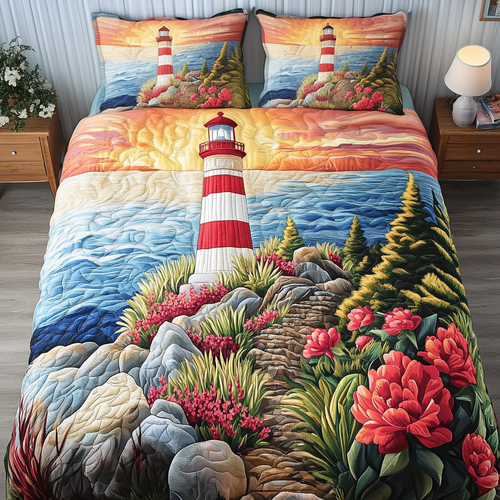 Lighthouse Dream 3-Piece Quilted Bedding Set NCU0VH4571