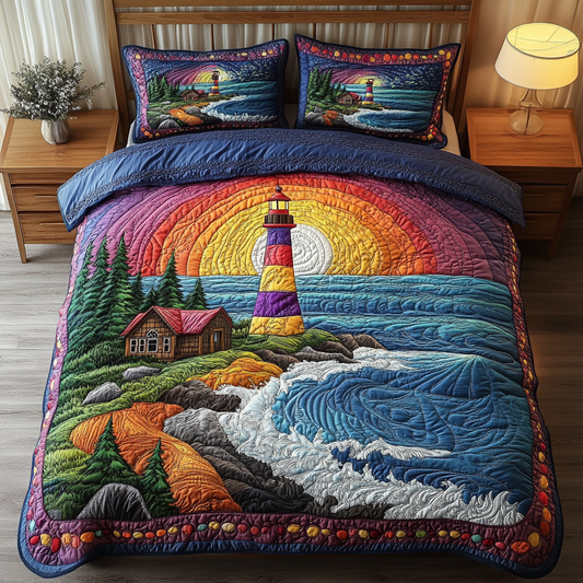 Lighthouse Glow 3-Piece Quilted Bedding Set NCU0DK8616